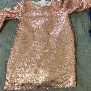 GAP Kids Sequin Dress in Rose Gold